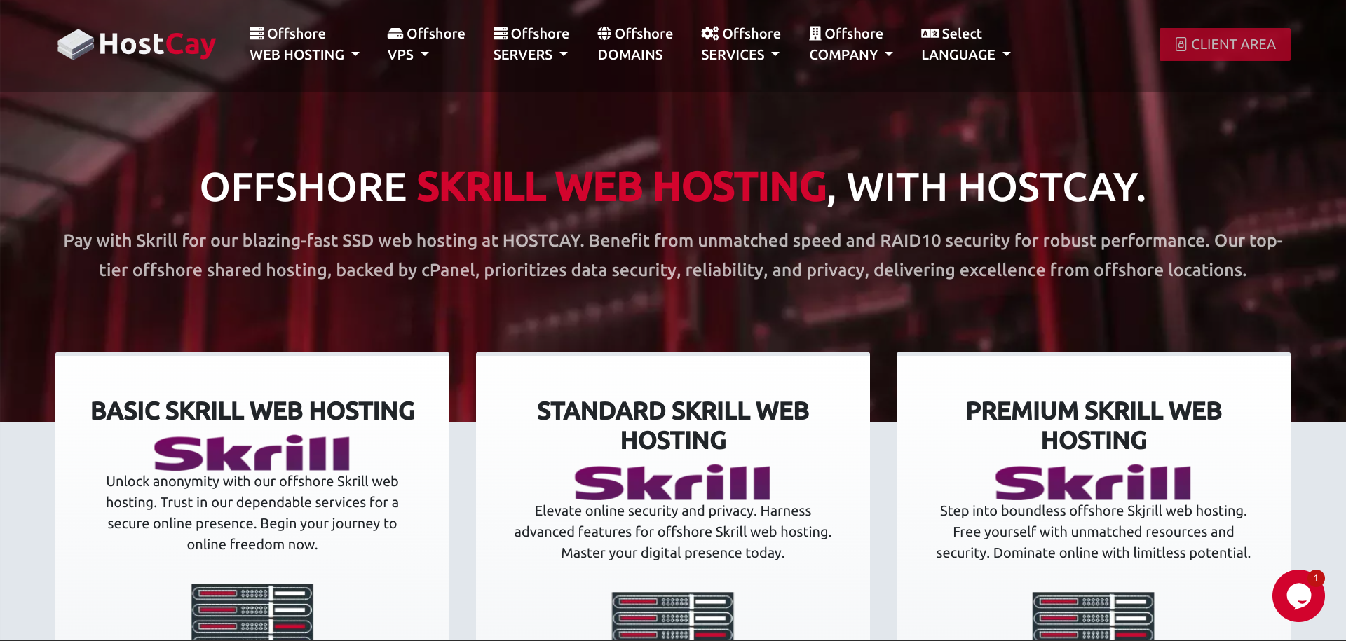 Offshore Skrill Web Shared Hosting 1 DMCA Ignorado